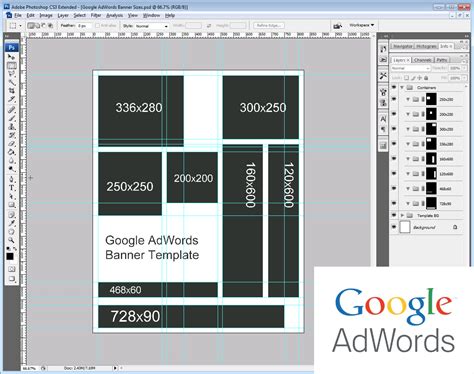 Google AdWords Remarketing Banner Size Template - Rise of the Web