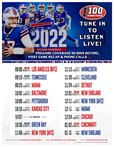 Buffalo Bills 2024 Schedule Printable - Avie Margit