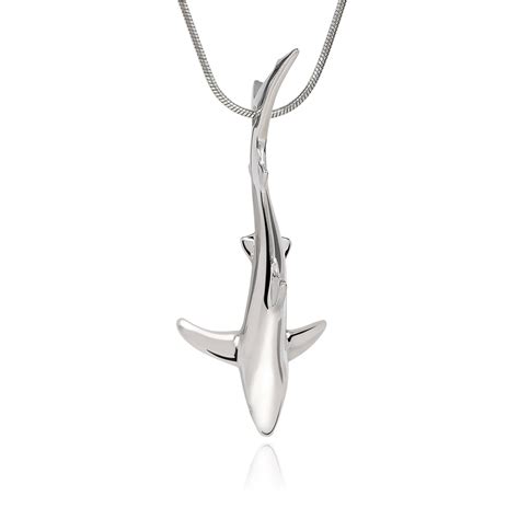 Shark Necklace for Men and Women Sterling Silver Blue Shark - Etsy UK