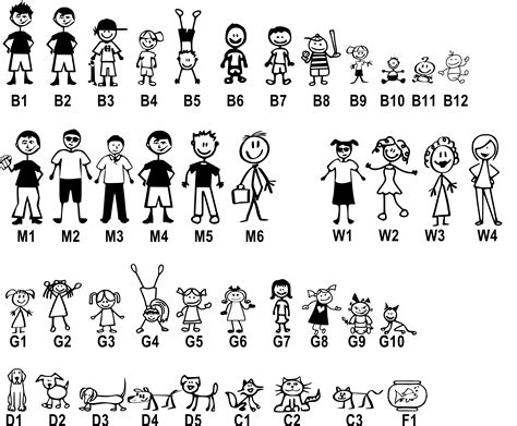 Custom STICK FIGURE FAMILY 'Position Open' Car Window Decal FUNNY ...