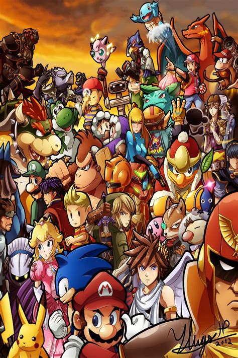 an image of many different characters from the video game super smasher ...