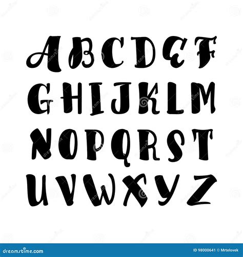 Vector Alphabet. Calligraphic Font. Unique Custom Characters. Hand ...