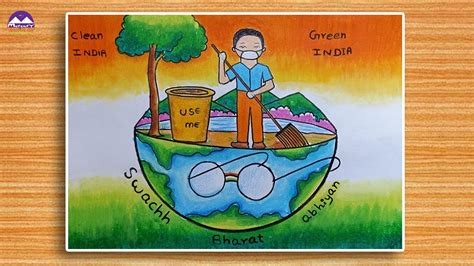 How to draw swachh bharat abhiyan oil pastel drawing | competition ...