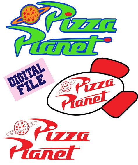 SVG and PNG Pizza Planet logo 3 designs .. instant download | Etsy