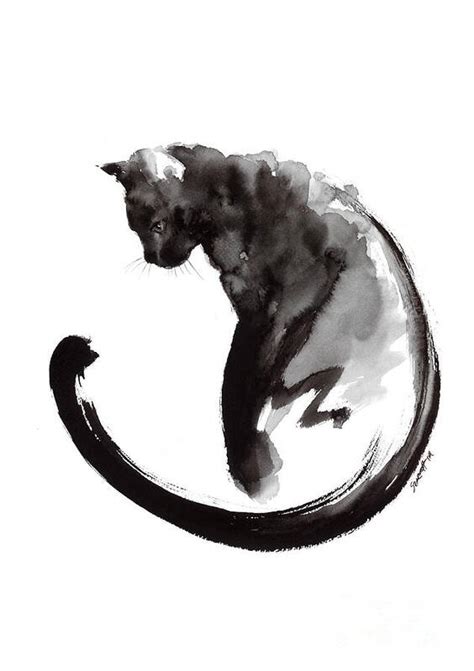 Black Cat Art Print by Mariusz Szmerdt