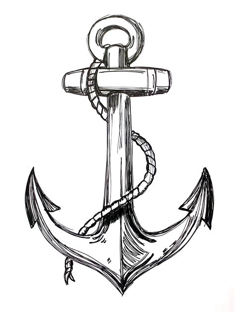 Anchor Line Drawing at GetDrawings | Free download