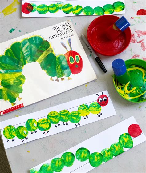 "The Very Hungry Caterpillar" Stamping Art — Friends Art Lab The Very ...