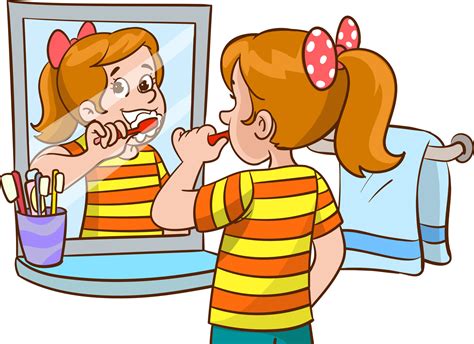 child brushing his teeth cartoon vector 21081243 Vector Art at Vecteezy