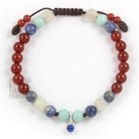 September Birthstone Bracelet with Carnelian, Amazonite, Sodalite ...