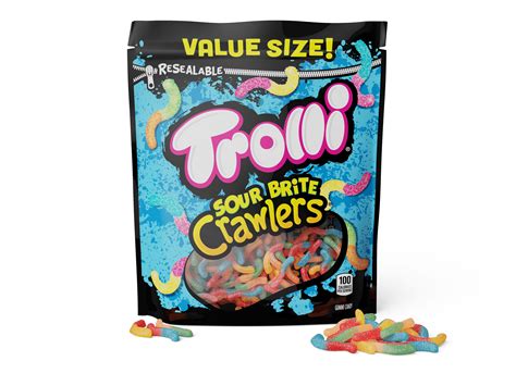 Trolli Sour Brite Crawlers Gummy Worms, Pound Bulk Candy Bag Sour Gummy ...