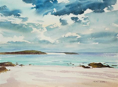 √ Beach Landscape Watercolor