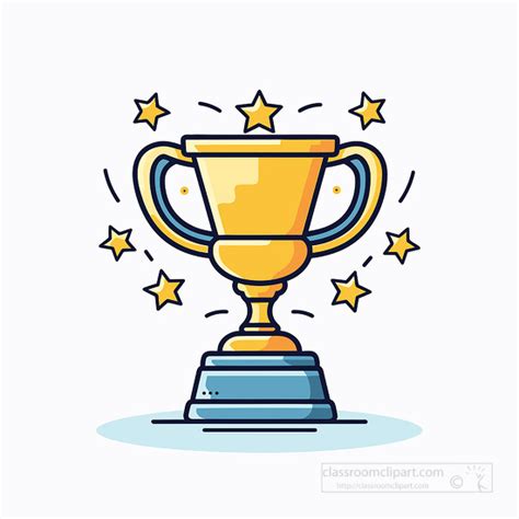 Achievements and Awards Clipart-achievement trophy surrounded by stars ...