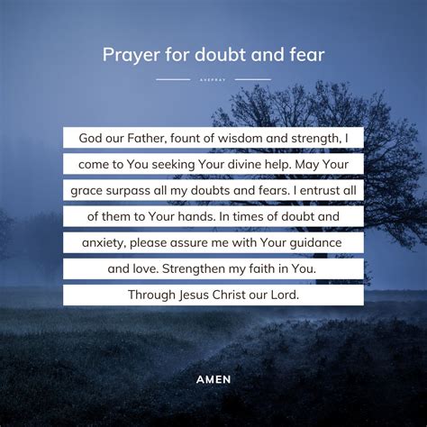 Prayer for doubt and fear