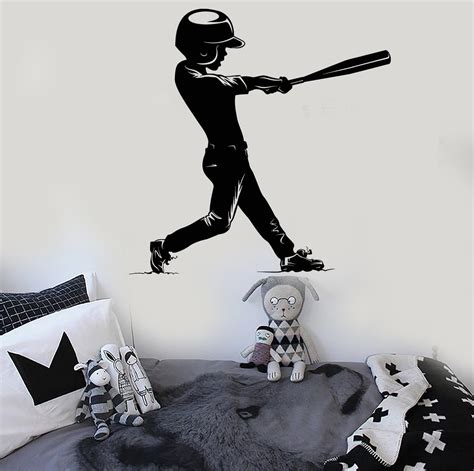 Vinyl Wall Decal Baseball Boy Player Child Kids Room Stickers Unique G ...