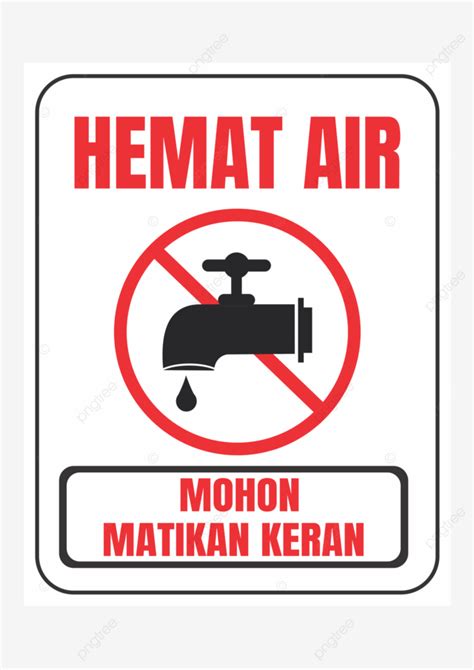 Stiker Logo Matikan Hemat Air Harap Ketuk Vektor, Stiker Hemat Air ...