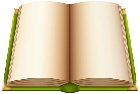 Green Open Book PNG ClipArt