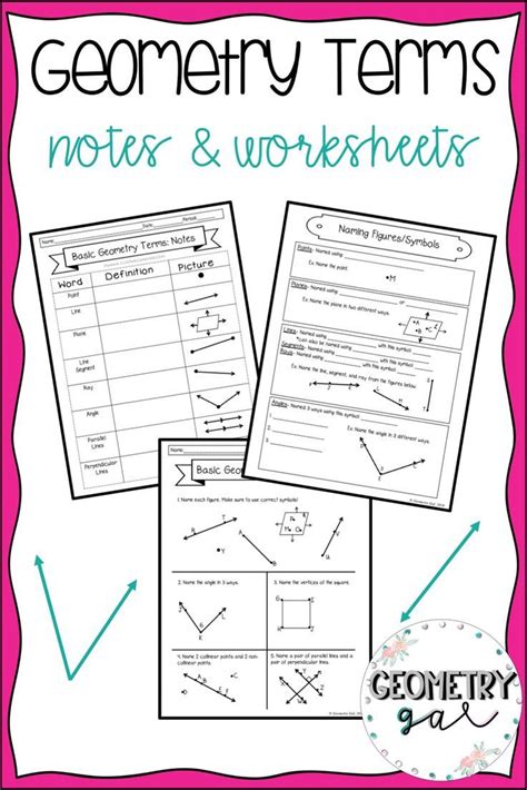 Basic Geometry Vocabulary Worksheet