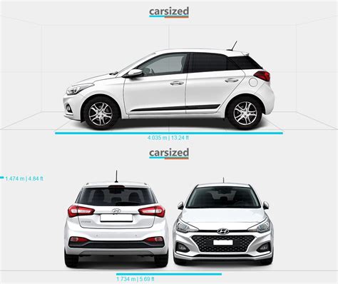 Hyundai i20 2014-2020 Dimensions Side View