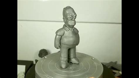 Homer Simpson Sculpture in OilClay - YouTube