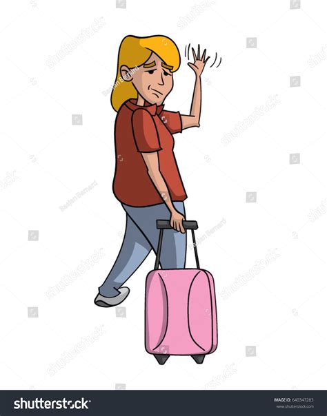 Cartoon Woman Waving Goodbye: Vector có sẵn (miễn phí bản quyền ...