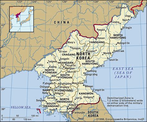 Map of North Korea and geographical facts, Where North Korea is on the ...