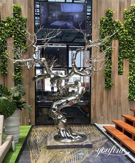 Large Free Standing Metal Tree Sculpture-YouFine