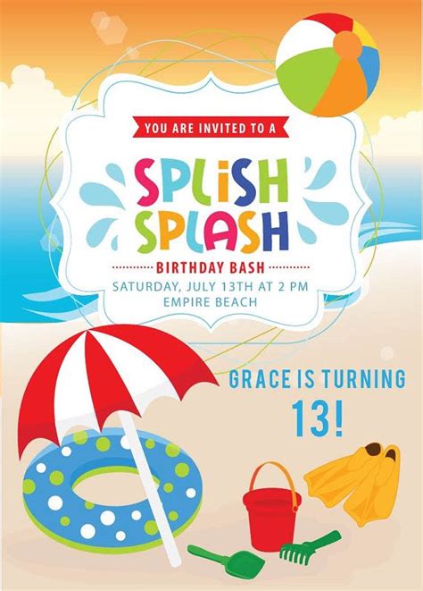 Beach Invitation Boys or Girls Beach Party by AnnounceItFavors, $15.00 ...