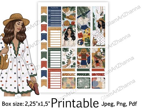 African American Natural Printable Stickers 2,25"x1,5" By GlamArtZhanna ...