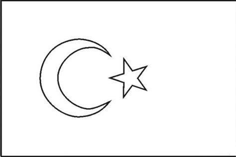 Coloriage de Drapeau, image Turquie à colorier