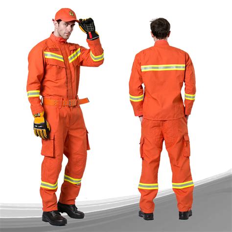 Orange Work Wear Clothes Aramid Fire Retardant Coverall, Fireman Work ...