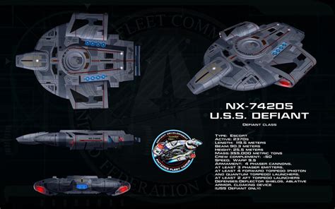 NCC-74205 U.S.S. DEFIANT | Star trek ships, Star trek wallpaper, Star ...