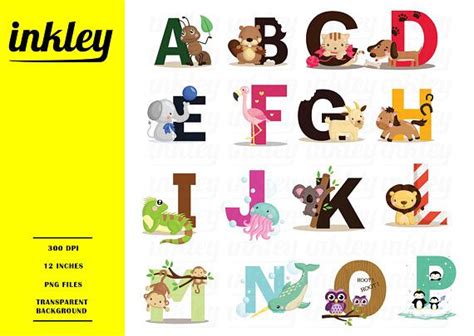 Animal Alphabet Clipart Education and Learning Clip Art | Etsy | Clip ...