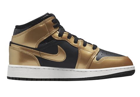 Air Jordan 1 Mid GS Black Metallic Gold - Oct 2022 - DR6967-071 ...