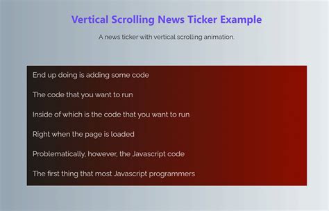 Vertical Scrolling News Ticker HTML | Codeconvey