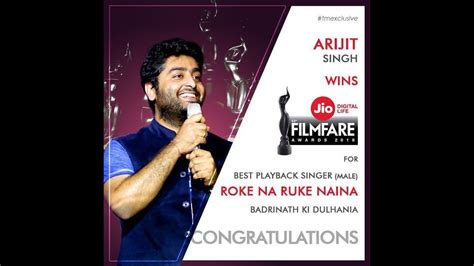 Filmfare Awards 2018 | Arijit Singh singing | receiving award - YouTube