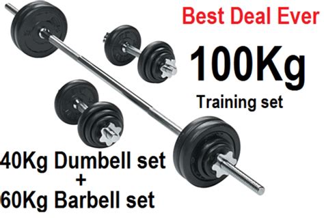 Dumbbells - Special!!! 100Kg Barbell and Dumbell Training Set was ...