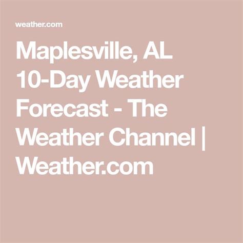 Maplesville, AL 10-Day Weather Forecast - The Weather Channel | Weather ...