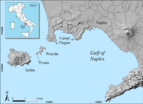 Location of Ischia Island within the Gulf of Naples, Southern Italy ...