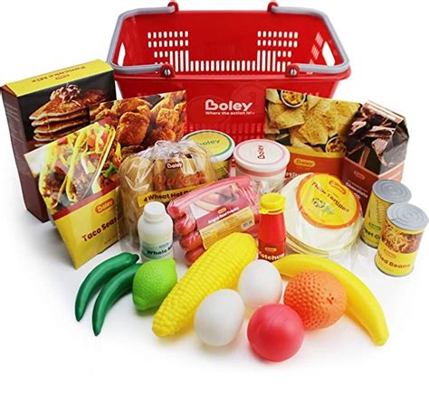 Amazon.com: Boley Mart Groceries Play Food Set - 24 Piece Pretend ...