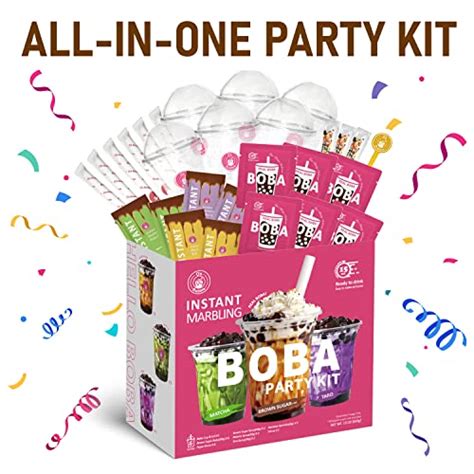 O's bubble boba Tea Kit - Instant Marbling Boba Tea Party Kit - 6 ...