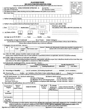 10+ Bio Data Empty Form | DocTemplates