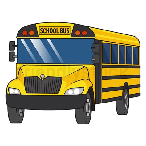 Cartoon School Bus Vector Stock Clip Art Illustration - FriendlyStock