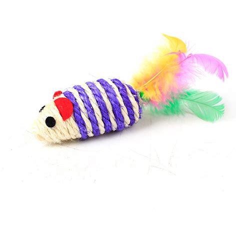 Mice Cat Toys Cute Fun Sisal Mouse Cat Toy Cat Chew Interactive Toys ...