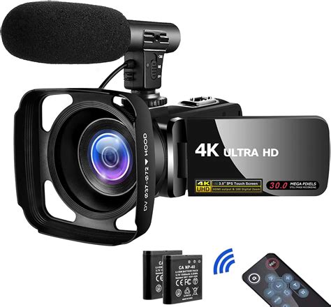 Amazon.com: Videocámara 4K 30MP cámara digital con micrófono Ultra HD ...