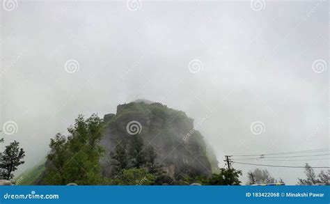 Sinhagad fort in monsoon stock photo. Image of ruins - 183422068