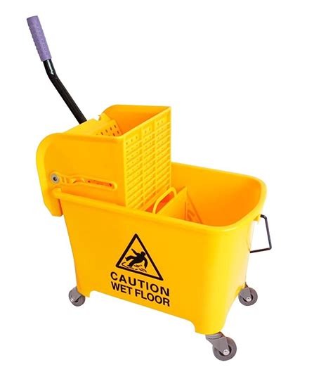 20L Deluxe Mop Wringer Bucket Side Press Janitor Commercial Cleaning ...