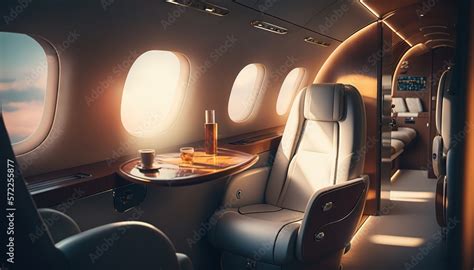 Futuristic luxurious corporate plane interior design generative ai ...