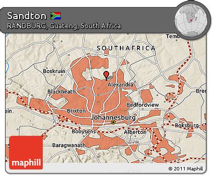 Free Shaded Relief 3D Map of Sandton