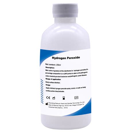 3% Hydrogen Peroxide Disinfectant for Wound Treatment 250ml - China ...