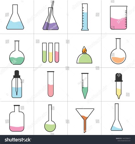 Laboratory Equipment Vector Illustrationicon Set Chemical Stock Vector ...